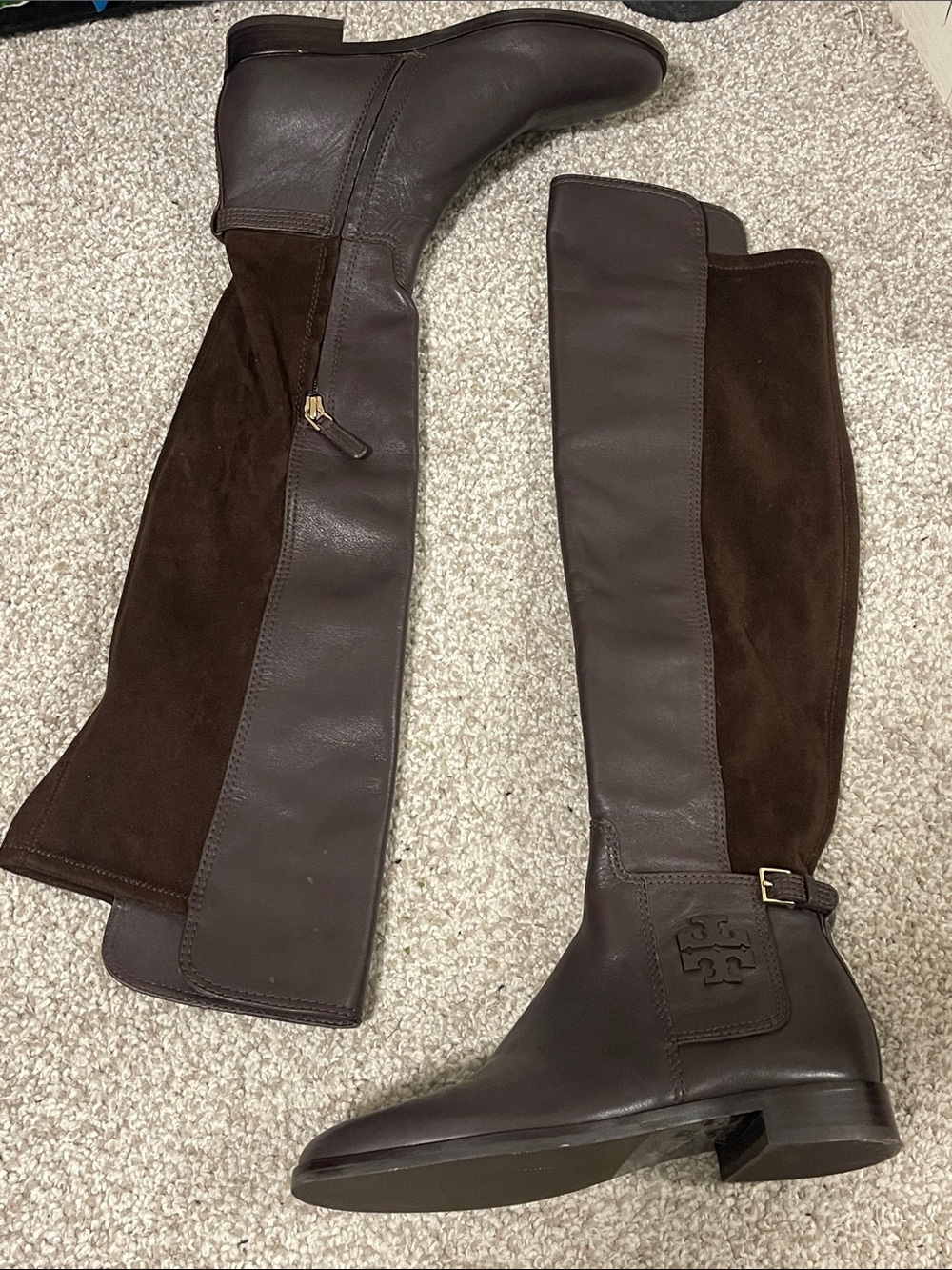 Tall Brown Leather & Suede Riding Boots size 6M